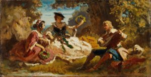 De beloning van de zanger door Carl Spitzweg